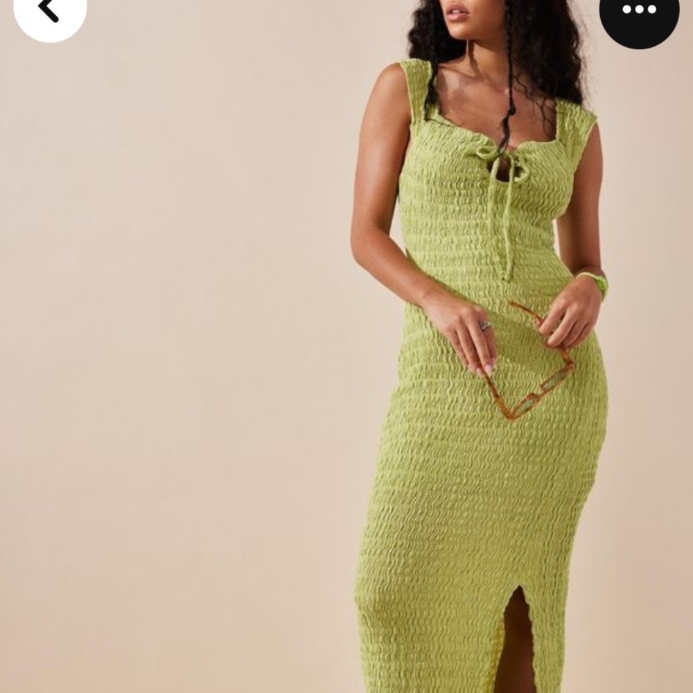 Free people Elani green bodycon stretchy maxi dress size small brand new